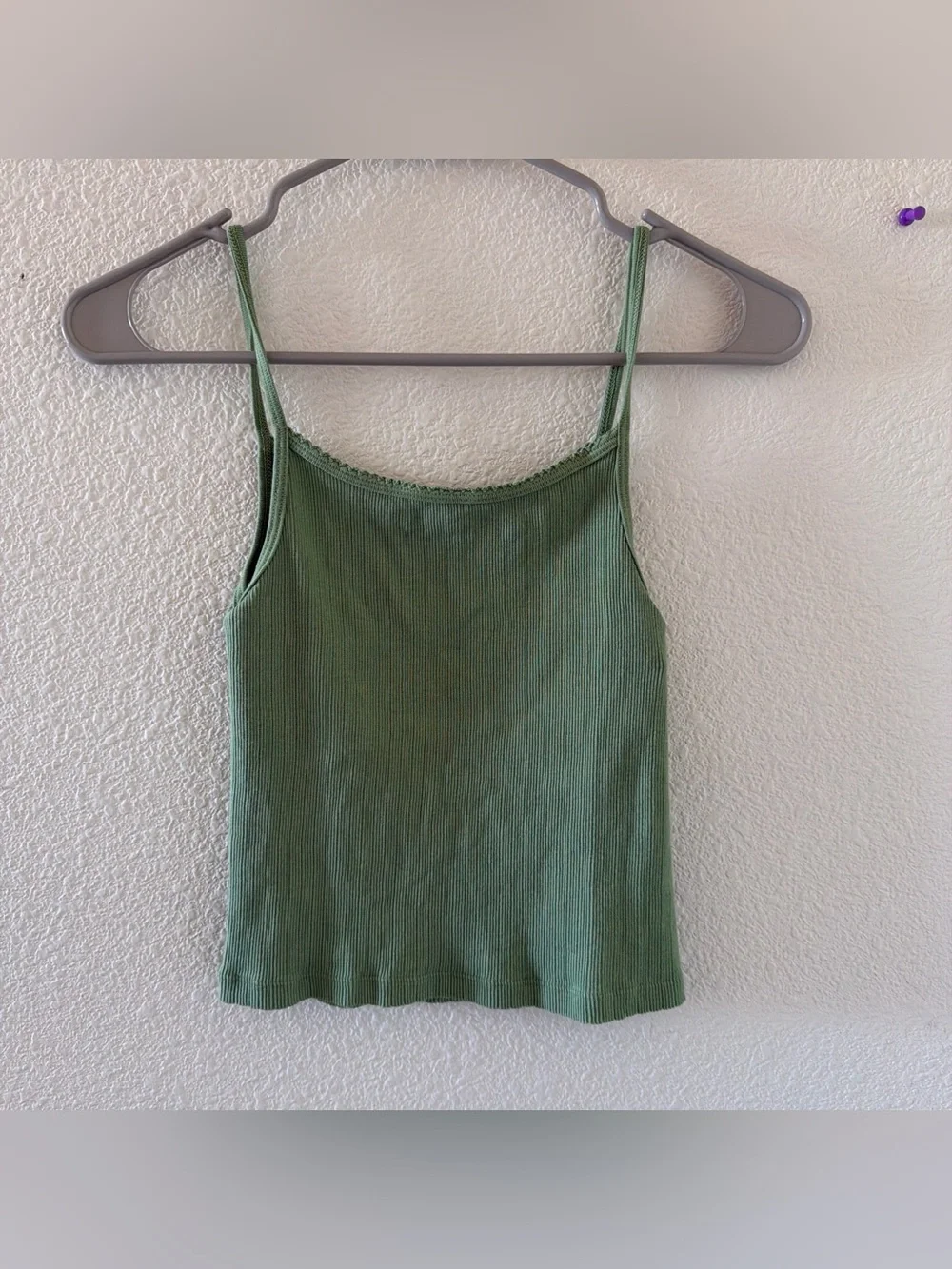 Brandy melville light olive green belle ribbed tank top - Picture 1 of 1